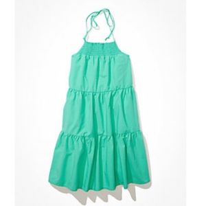 NWT American Eagle high-neck poplin halter mini dress